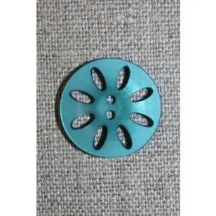 Petrol 2-huls knap m/hul-mønster, 20 mm. - Tilbud knapper
