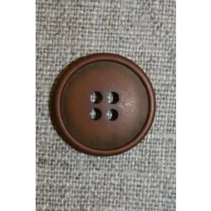 4-huls knap rust-brun - Knapper Brun, beige og off-white