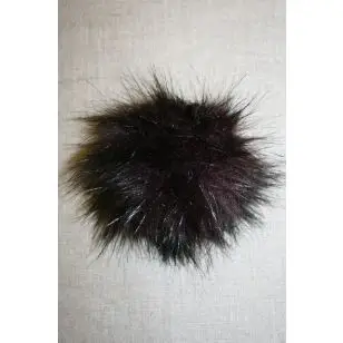 Pels-pompon i acryl, aubergine 12 cm. - Pomponer