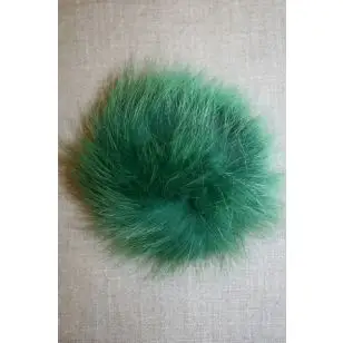 Pels-pompon af ræv, 10-12 cm. grøn - Tilbud diverse sytilbehør