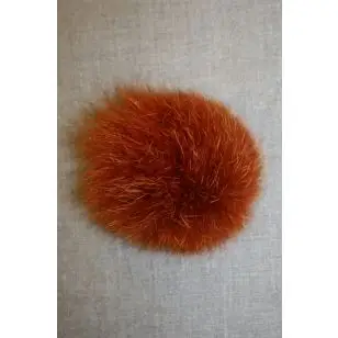 Pels-pompon af ræv, 10-12 cm. orange - Pomponer