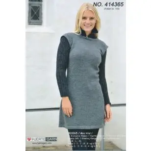 414364 2-farvet kjole - Strikopskrifter Dame