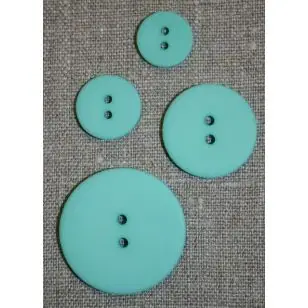 Mint/aqua 2-huls knap 18 mm. - Knapper Blå, turkis og petrol