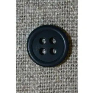 Lille støvet mørkeblå 4-huls knap, 12 mm. - Tilbud knapper