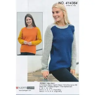 414364 2-farvet sweater - Strikopskrifter Dame
