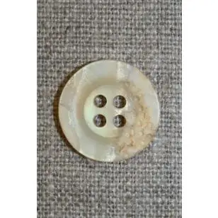 4-huls knap krakeleret creme/lysegul - Knapper Brun, beige og off-white