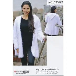 515871 Lang hættetrøje - Strikopskrifter Dame