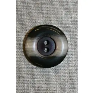 Brun/beige 2-huls knap, 25 mm. - Knapper Brun, beige og off-white