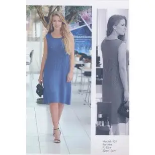 1621 Ærmeløs kjole - Strikopskrifter Dame