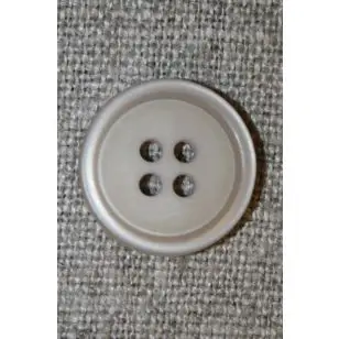 4-huls knap beige/kit 15 mm. - Knapper Brun, beige og off-white
