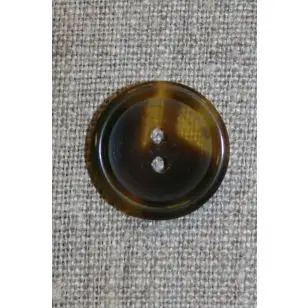Knap klar/brun meleret, 22 mm. - Knapper Brun, beige og off-white