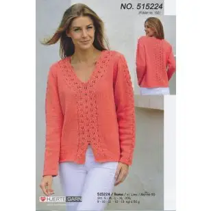 515224 Sweater m/V-hals - Strikopskrifter Dame