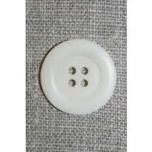 4-huls knap off-white, 23 mm. - Knapper Brun, beige og off-white