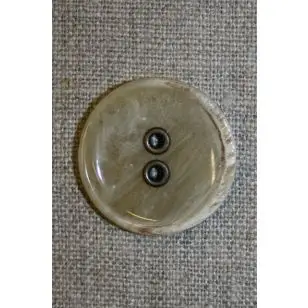 Beige meleret knap m/metal huller, 28 mm. - Knapper Brun, beige og off-white