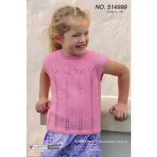 514999 Bluse m/striber el. hulmønster - Strikopskrifter Børn