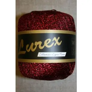 Lurex glimmer-garn, rød - P:2½-4 - Garn med glimmer/lurex & palietter