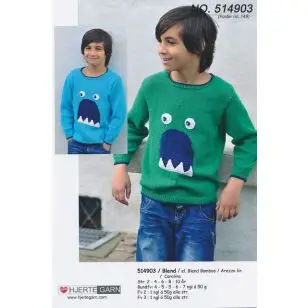 514903 Bluse m/hajgab - Strikopskrifter Børn