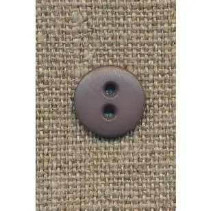 2-huls knap grå-brun 12 mm. - Knapper Hvid, grå og sort