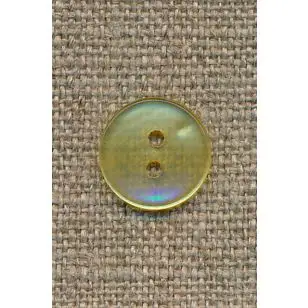 Lysegul klar 2-huls knap, 13 mm. - Tilbud knapper
