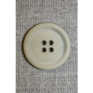 4-huls knap beige meleret 23 mm. - Knapper Brun, beige og off-white