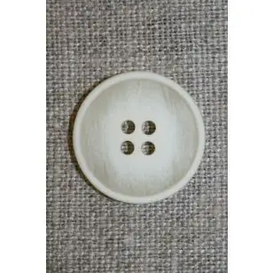 4-huls knap off-white meleret 22 mm. - Knapper Brun, beige og off-white