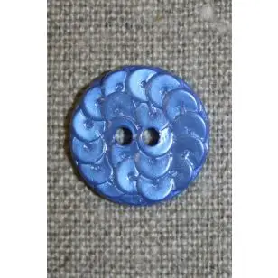 Knap i Palliet-look, blå 18 mm. - Knapper Blå, turkis og petrol