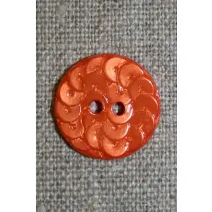 Knap i Palliet-look, orange 18 mm. - Knapper Grøn, gul og orange