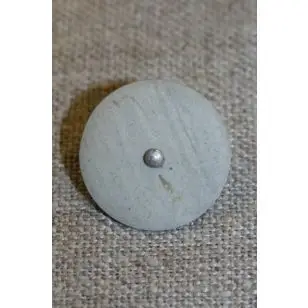 Grå/kit knap m/sølv-midte, 20 mm. - Knapper Hvid, grå og sort