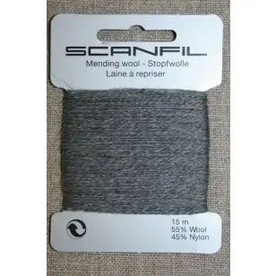 Uldstoppegarn grå meleret, 15 meter - Uldstoppegarn m.m.