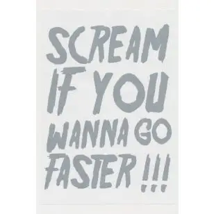 Transfer/strygemærke sølv "Scream if..." - Tilbud Mærker og Motiver