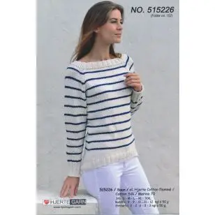 515226 Stribet top-down sweater - Pind 5-5½