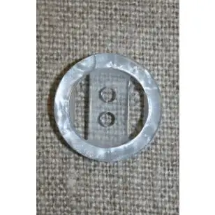 Lyseblå2-huls knap m/kant, 18 mm. - 