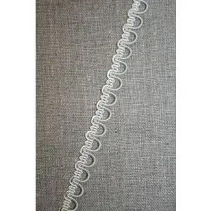 Knaphulsbånd med elastik, silk-knækket hvid - 