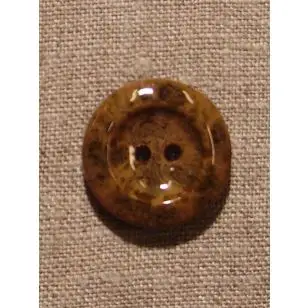 Camel/brun meleret knap - Knapper Brun, beige og off-white