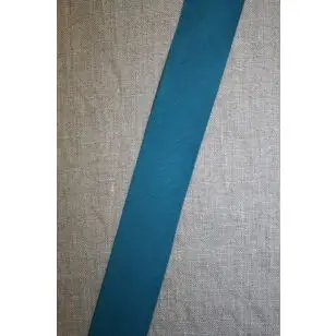 Kantbånd skråbånd i jersey, petrol - Jersey kantebånd
