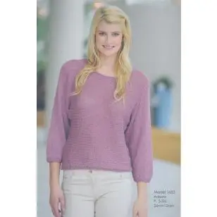 1633 Bluse strikket på tværs - Pind 5-5½