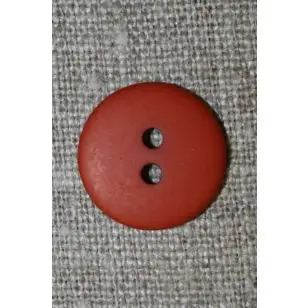 Brændt orange 2-huls knap, 18 mm. - Knapper Grøn, gul og orange