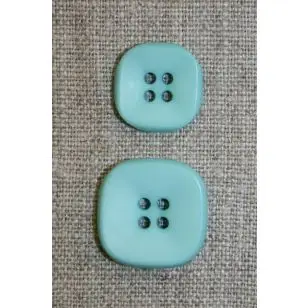 Firkantet 4-huls knap 18 mm. mint - Knapper Blå, turkis og petrol