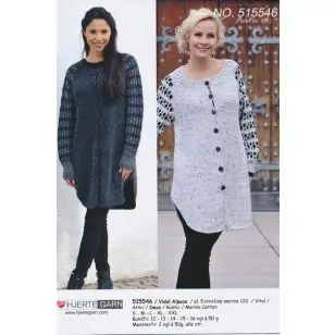 515546 Trøje m/mønstrede ærmer - Strikopskrifter Dame