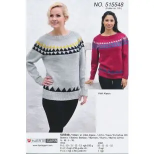 515548 Sweater m/trekanter - Strikopskrifter Dame
