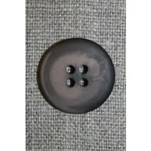 Mørkebrun/støvet brun meleret 4-huls knap, 20 mm. - 