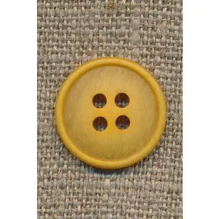 4-huls knap meleret carry gul, 18 mm. - Knapper Grøn, gul og orange