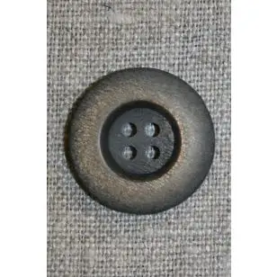 4-huls knap mørkebrun/gylden, 23 mm. - Knapper Brun, beige og off-white