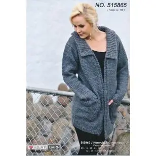 515865 Frakke m/lommer - Strikopskrifter Dame