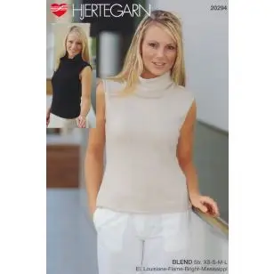 20294 Glatstrikket top m/krave - Strikopskrifter Dame