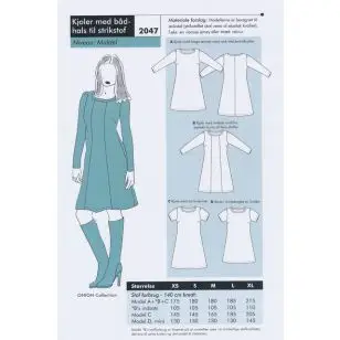 Onion 2047 -Kjole med båd-hals til strikstof - 