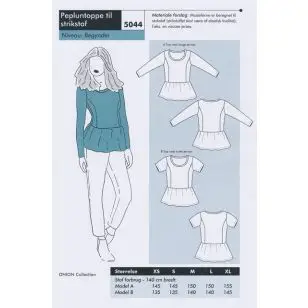 Onion 5044 -Peplun toppe til strikstof - Snitmønstre Onion til voksne