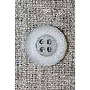 Lysegrå 4-huls knap, 18 mm. - Knapper Hvid, grå og sort