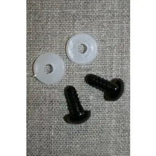 Bamse Øjne m/låsering/sikkerhedsøjne 10 mm. i sort - Hobby