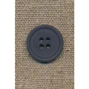 4-huls knap støvet blå, 20 mm. - Knapper Blå, turkis og petrol